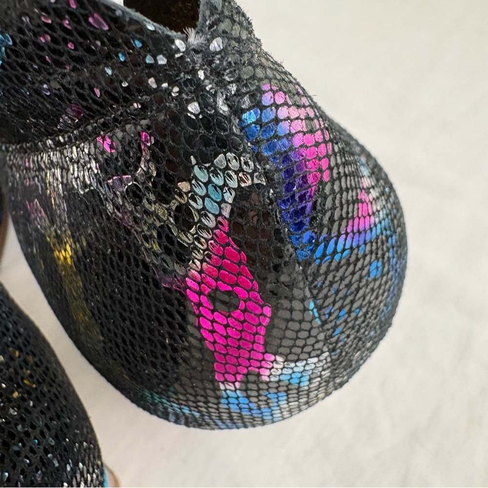 SOCOFY Leather Metallic Floral Applique Snakeskin Pump Heels Artsy 41 (10-10.5) - Picture 14 of 16